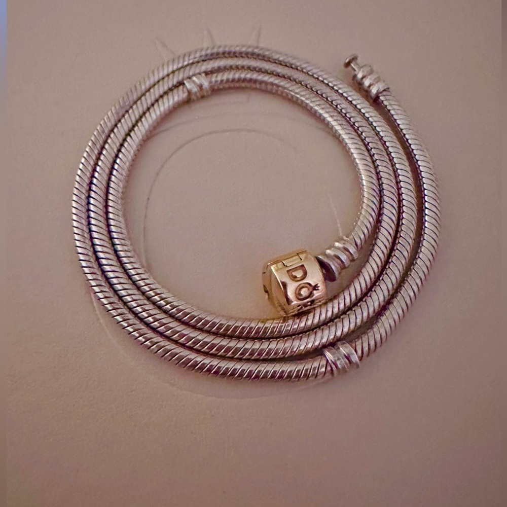 Pandora 14K SOLID Gold Clasp G585 ALE Two Tone Silver Necklace 20.5” ‼️